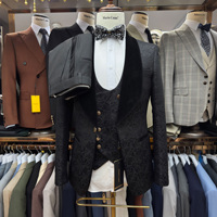Costume de Mariage Formel pour le Marié, Fait Main, Style Britannique, Fermeture à Boutons et Détail Sergé, En Stock