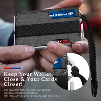 Dompet Dompet, Dompet Minimalis Anti-RFID Pria Ultra Tipis Penjepit Saku Uang Tunai Tempat Kartu Kredit