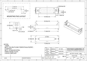 Soporte para Batería <span class=keywords><strong>18650</strong></span> de 1 Celda, DIP THM, Plástico, Carcasa para Batería <span class=keywords><strong>18650</strong></span> BH-1800 - Product Image 4