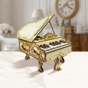 हैमाइलैन डिय खेलने योग्य लकड़ी की पहेली वर्ग 50 मिनीचर किट क्लासिक संगीत बॉक्स उपहार घर सजावट शिल्प कार्यात्मक पियानो - Product Image 3