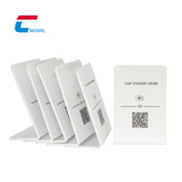 Schwarz-Weißer Blanko NFC-Displayständer mit QR-Code, Acryl-Klapptischhalterung 213 NFC-Menüständer