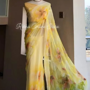 Tendance Tendance Broderie Saree Doux Georgette Soie Sari pour Dames Style Ethnique Indien Banarasi Fantaisie Modèles Broderie - Product Image 2