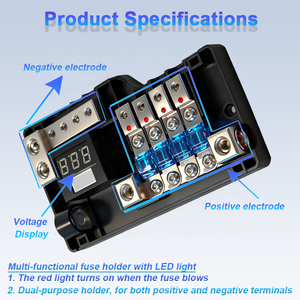 <span class=keywords><strong>M</strong></span> araba sigorta kutusu iki dört Splitter kutusu araba ses anfisi modifikasyon parçaları için LED ışık sigorta tutucu çok fonksiyonlu standı - Product Image 4