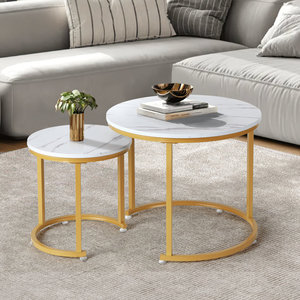 Kainice Đơn Giản Hiện Đại Bắc Âu Đá Cẩm Thạch Top End Bảng Set Vàng Kim Loại Bàn Cà Phê Tổ Kết Hợp Cho Đồ Nội Thất Nhà - Product Image 1