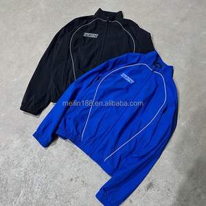 Fabricant de vêtements, tissu personnalisé imperméable pour veste coupe-vent, tissus légers, fermeture éclair, veste coupe-vent en nylon - Product Image 1