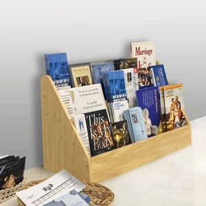 Présentoir rotatif portable en bois pour magazines, livres, journaux et brochures – Idéal pour les magasins de détail - Product Image 2