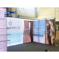 Étagères d'exposition pour salon professionnel en aluminium de 20 pieds (6 m) à support libre, éclairées, avec tissu rétroéclairé, stand d'exposition, boîte lumineuse publicitaire