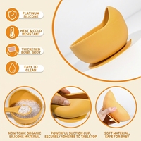 Ensemble d'alimentation pour bébé en silicone de qualité alimentaire sans BPA et non toxique, cuillère, fourchette, bol à ventouse portable au design mignon pour enfants