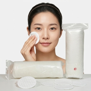 Disques de coton ronds gaufrés de qualité supérieure avec bord scellé, disques de coton non pelucheux pour le visage, cosmétiques doux double face - Product Image 2