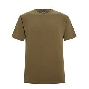 Camiseta de manga corta de talla grande de algodón puro de 250 gramos cuadrados de peso pesado para hombre 100% algodón cuello redondo manga corta abullonada - Product Image 2