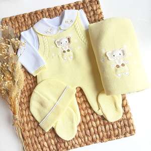 Kaiyue Personnalisation Première Tenue Nouveau-né Ensemble Pull Tricoté Bébé Vêtements Tricotés Grenouillères Tricotées Éléphant - Product Image 3