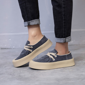 Zapatos casuales de gamuza suave color caqui claro, zapatos para caminar al aire libre, zapatos de plataforma para uso diario, con cordones anchos y gruesos, ligeros y antideslizantes. - Product Image 5