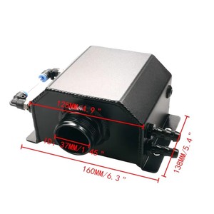 Réservoir de récupération d'huile universel en aluminium carré de 1L pour modification de moteur de voiture, avec niveau de liquide visible et récupération des gaz de déchets - Product Image 4