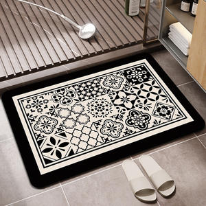 Alfombra de Baño Moderna de Tierra de Diatomeas, Rectangular, con Diseño Floral, Absorbente y Antideslizante, para la Entrada del Baño - Product Image 4