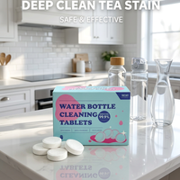 TOTCLEAN – Comprimés effervescents écologiques détachants pour taches de thé, activés à l'eau chaude, nettoyage en profondeur en 5 minutes pour tasses à café et tasses à thé
