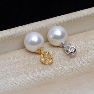 Pendentif en argent S925, petit, pour femme, DIY, perle 7-10, accessoires, plateau vide JG5138 avec matériau en or rose platine - Product Image 4