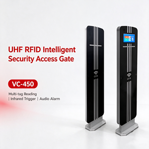 เครื่องอ่าน RFID UHF แบบประตูรักษาความปลอดภัย VANCH มาตรฐาน ISO 18000-6C เสาอากาศ 4 ต้น กำลังส่ง 33dBm พร้อมระบบเตือนภัย EAS อินฟราเรดคู่ สำหรับห้องสมุดและคลังสินค้า - Product Image 1