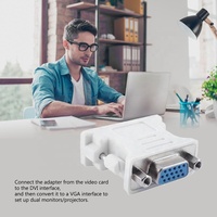 DVI-I 24+5 Adaptor Pria ke VGA Wanita Konektor Konverter Video DVI ke VGA untuk Proyektor Monitor PC Komputer
