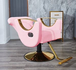 Chaise de Salon Rose en Promotion, Chaise de Coiffure Exécutive et Miroir, Chaise de Salon Inclinable Rose à Vendre LC292 - Product Image 5