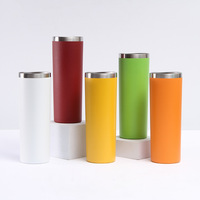 20oz 30oz Sublimatie Tumbler Skinny RVS Dubbelwandige Geïsoleerde Rechte Tumbler Bekers Blank Wit met Deksel en Rietje