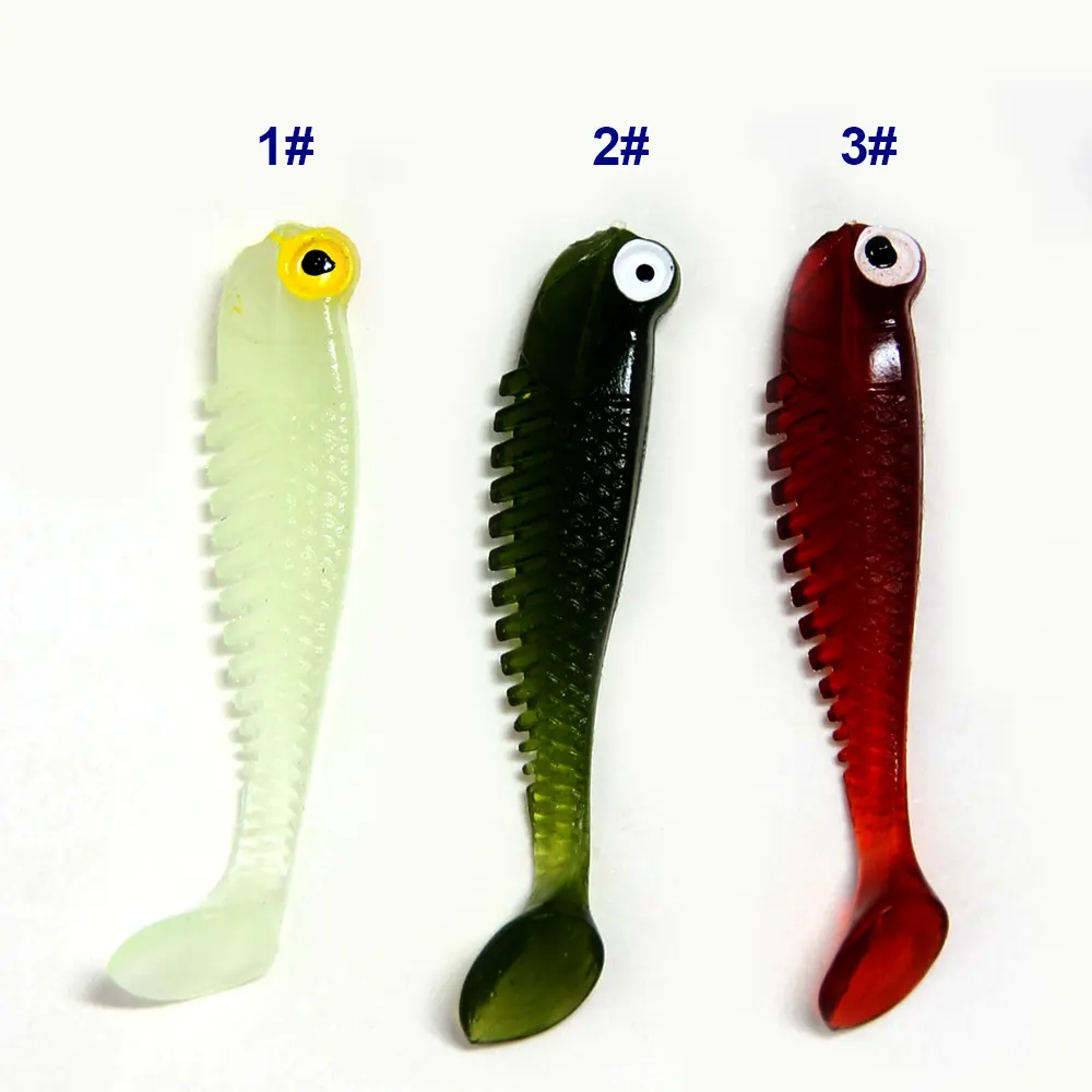 55mm T tail fish 3D eye soft lure