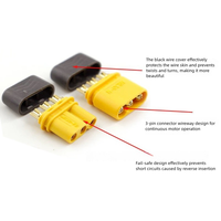 Connecteur plaqué or 3 broches série MR60 35A IP40, prise mâle/femelle haute intensité pour batterie de vélo électrique, drone RC, ESC