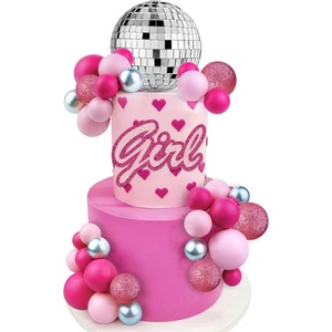 Offre Spéciale 32 pièces en plastique 8cm décorations de gâteau boule Disco pour l'obtention du diplôme mariage anniversaire et fournitures de fête - Product Image 1