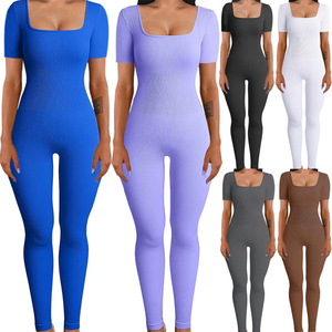 Ilivebrand <span class=keywords><strong>Tuta</strong></span> Aderente Senza Maniche con Scollo Quadrato, Body Elasticizzato <span class=keywords><strong>a</strong></span> <span class=keywords><strong>Costine</strong></span> per Fitness e Yoga da Donna - Product Image 1