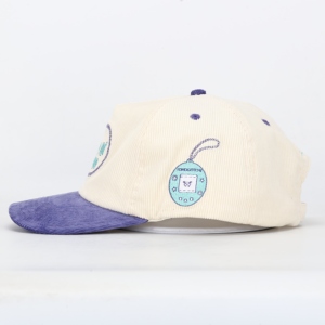 Casquette de baseball personnalisable à cinq panneaux en sergé et velours côtelé, non structurée, style Dad Hat, visière courbée, broderie bicolore, réglable, prix de gros - Product Image 3