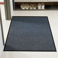 Tapis d'entrée toutes saisons en polyester imperméable et lavable, tapis de sol commercial robuste, résistant à la décoloration, avec dos en caoutchouc, profil bas