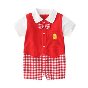 Ensemble de vêtements pour bébé 100% coton, motif brodé petit gentleman, vêtements d'été pour bébés garçons nouveau-nés - Product Image 6
