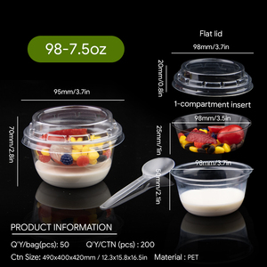 工場卸売 98mm口径 使い捨てPET透明プラスチックカップと容器 - Product Image 2