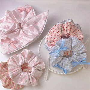 Original coreano Rosa chica Linda Rosa grande scrunchie - Product Image 3