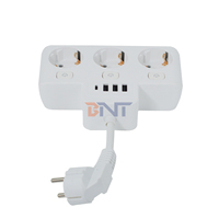 Multiprise Mini-Prise EU avec 3 * Prises EU + 3 * Interrupteurs + 3 * USB A + 1 * USB C