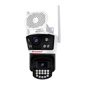 Caméra IP extérieure 4G WiFi à double objectif et double écran 4MP, système de sécurité sans fil PTZ 360° avec vision nocturne couleur - Product Image 1
