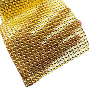 1Yard 24row 12cm * 91.5cm Bling elmas tel örgü rulosu parti doğum günü düğün DIY süslemeleri masa kek Wrap kristal kurdela tül