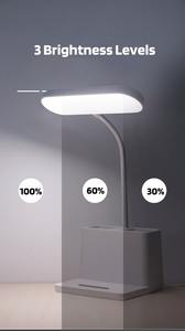 Lámpara de Escritorio LED Pequeña, Funciona con Batería, Lámpara de Mesa para Oficina en Casa, Linda Luz de Escritorio para Computadora, Recargable, Blanca, Pequeña - Product Image 3