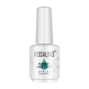 Rosalind Wholesale 15ml <span class=keywords><strong>Top</strong></span> Coat et Base Coat en Caoutchouc OEM Vernis à Ongles UV Facile à Appliquer Gel Caoutchouc Transparent pour Salon de Manucure - Product Image 3