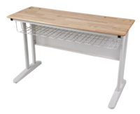 Bureau en bois massif avec filet à livres, double table