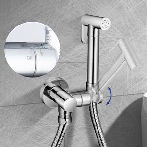 วาล์วอาบน้ำมุมสุขภัณฑ์ในห้องน้ำโรงแรมมีสวิตช์ปิดและที่วางฝักบัวมือ - Product Image 4