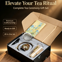 Ensemble cadeau d'outils à matcha artisanaux avec glaçure cuite au four, kit complet de cérémonie du thé traditionnelle avec boîte cadeau de luxe, usage personnel