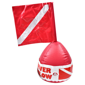 <b>Inflatable</b> Buoy Red With Flag For Diving And Marine Safety Positioning - Product Image 1