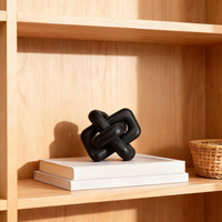 Handgeschnitzte Holzknoten-Skulptur in Schwarz, Böhmische Dekoration für Moderne Familien, Schlafzimmer, Wohnzimmer, Landhaus-Esstische