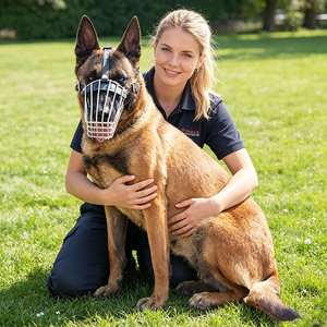 Bozal para Perro de Cuero Vacuno de Alta Calidad Directo de Fábrica, Acero Inoxidable 304 para Pastor Alemán, Malinois, <span class=keywords><strong>Doberman</strong></span> y Perros Medianos - Product Image 4