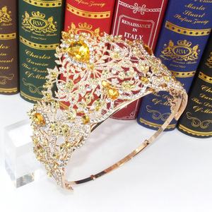 Strass de luxe <span class=keywords><strong>princesse</strong></span> Miss Univers monde diadème Pageant réglable passerelle événement <span class=keywords><strong>couronne</strong></span> pour reine de mariée - Product Image 3