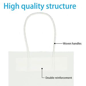 KUAIMA 15*8*21cm Small Business Retail Red Kraft Paper Gift Bags with Handles for Wedding Sacks Restaurant Takeout - Product Image 4
