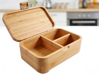 Lonchera Creativa Biodegradable de Bambú, Apta para Alimentos, Reutilizable, Tipo Bento, para Oficina y Picnic