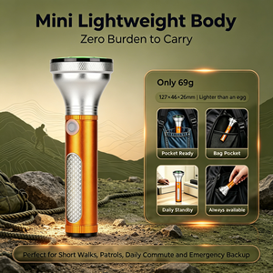WOSEN 5W White Laser EDC Mini <b>LED</b> Flashlight 69g Camping <b>Rechargeable</b> IP64 Waterproof COB Dual Source Torch - Product Image 4