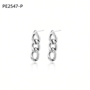 เอมี่ เอมี่ต่างหูแฟชั่น PE2547 ต่างหูจี้โลหะผสมชุบเงินสำหรับผู้หญิงเครื่องประดับอินเทรนด์สำหรับงานปาร์ตี้ - Product Image 4