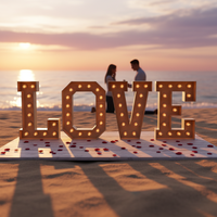 Lettres lumineuses en fer galvanisé 3FT/4FT/5FT, enseigne LED avec options multicolores, installation facile